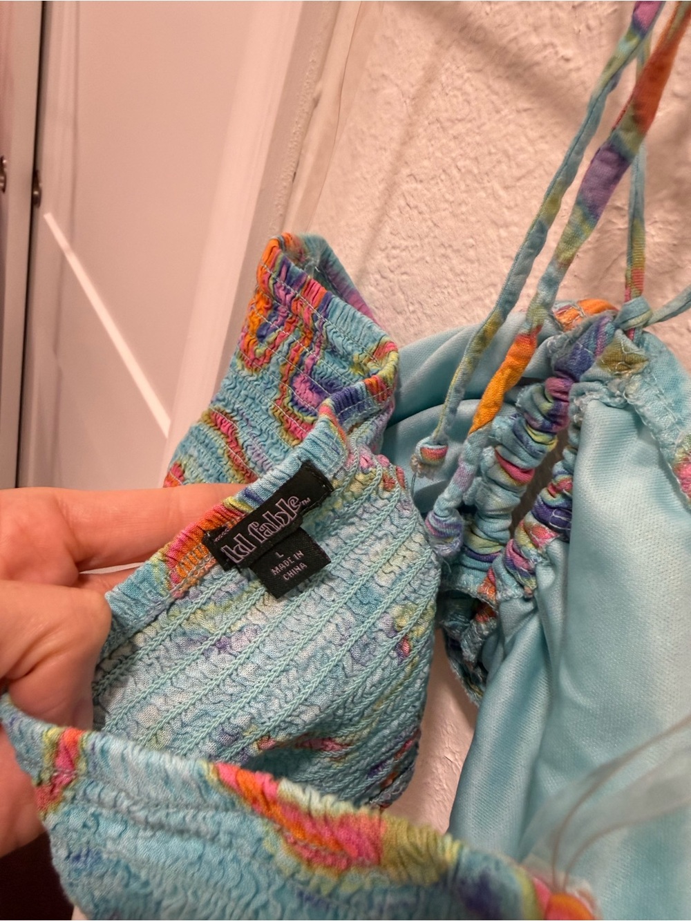 wild fable Turquoise Multicolor Swirl Halter Bikini Top - Picture 4 of 4